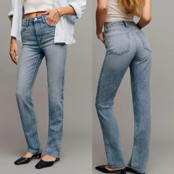 Reformation Jax Stretch High Rise Straight Jeans | Size 25 | Norris Wash - Picture 1 of 9